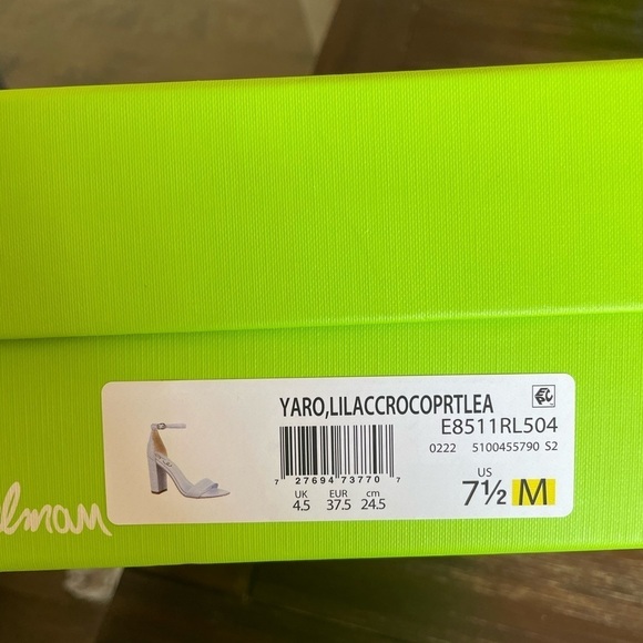 New Sam Edelman Leather Yaro Ankle Strap Block Heel Sandals in Misty Lilac - Picture 9 of 10